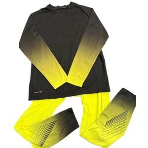 Russell Athletic DriPower 360 Performance Base Layer Set – Black & Yellow -Large